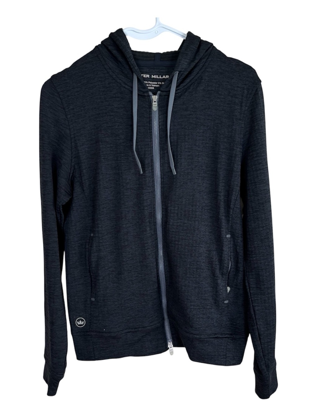 Peter Millar Maven Golf Hoodie Womens Sz Small Black Full Zip Performance Tennis